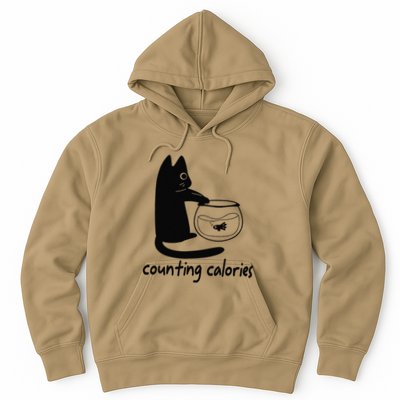 Black Cat With Fish Counting Calories Small Aquarium Hoodie