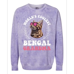 Bengal Cat WolrdS Coolest Bengal Grandma Cat Granny Gift Colorblast Crewneck Sweatshirt