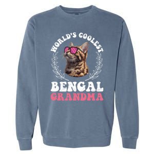 Bengal Cat WolrdS Coolest Bengal Grandma Cat Granny Gift Garment-Dyed Sweatshirt