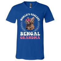 Bengal Cat WolrdS Coolest Bengal Grandma Cat Granny Gift V-Neck T-Shirt