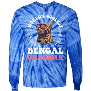 Bengal Cat WolrdS Coolest Bengal Grandma Cat Granny Gift Tie-Dye Long Sleeve Shirt