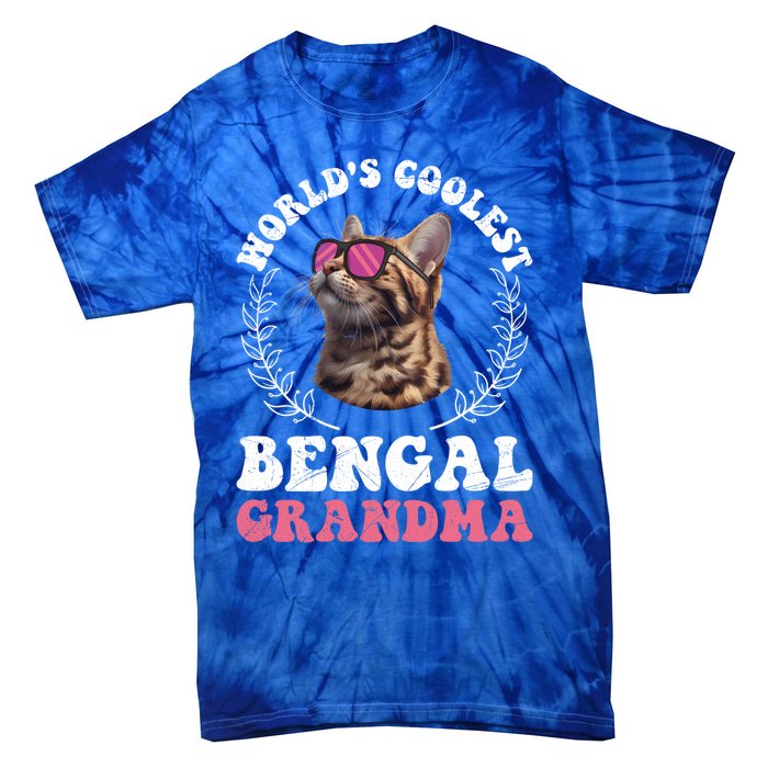 Bengal Cat WolrdS Coolest Bengal Grandma Cat Granny Gift Tie-Dye T-Shirt