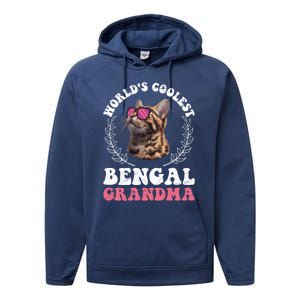 Bengal Cat WolrdS Coolest Bengal Grandma Cat Granny Gift Performance Fleece Hoodie