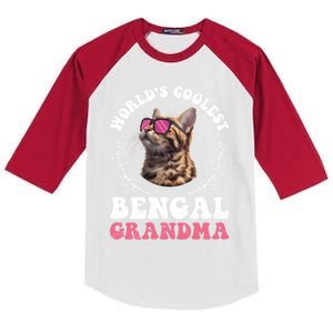 Bengal Cat WolrdS Coolest Bengal Grandma Cat Granny Gift Kids Colorblock Raglan Jersey