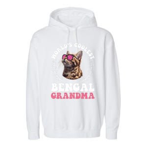 Bengal Cat WolrdS Coolest Bengal Grandma Cat Granny Gift Garment-Dyed Fleece Hoodie