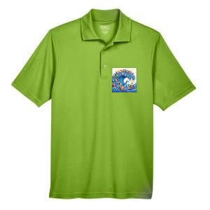 Blue Cats Wave For Kamala Funny Men's Origin Performance Pique Polo