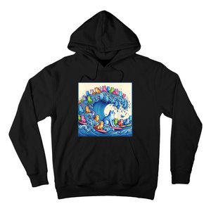 Blue Cats Wave For Kamala Funny Hoodie