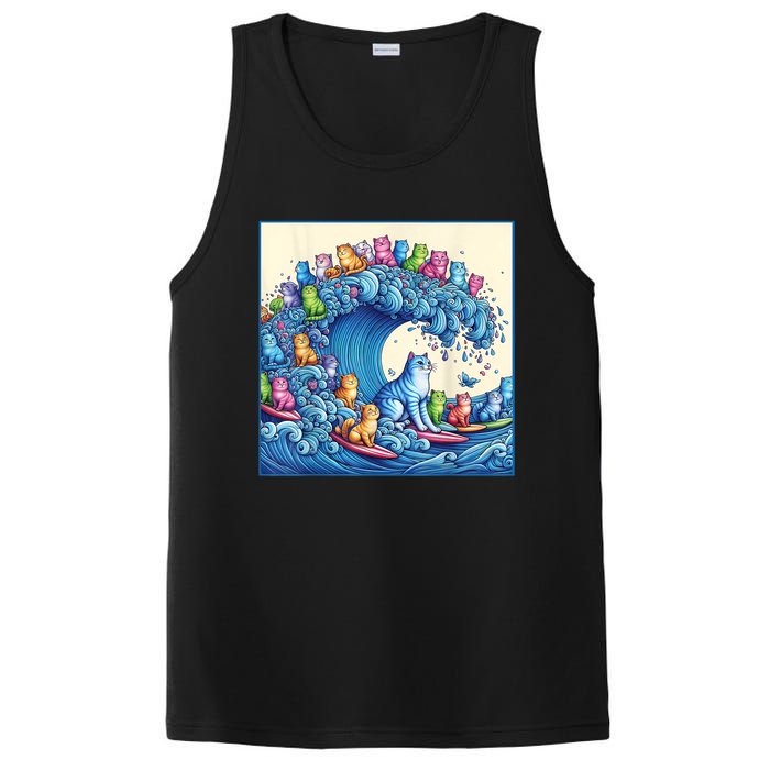 Blue Cats Wave For Kamala Funny PosiCharge Competitor Tank