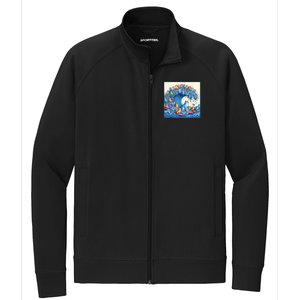 Blue Cats Wave For Kamala Funny Stretch Full-Zip Cadet Jacket