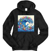 Blue Cats Wave For Kamala Funny Tie Dye Hoodie