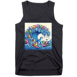 Blue Cats Wave For Kamala Funny Tank Top