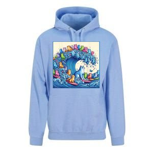 Blue Cats Wave For Kamala Funny Unisex Surf Hoodie