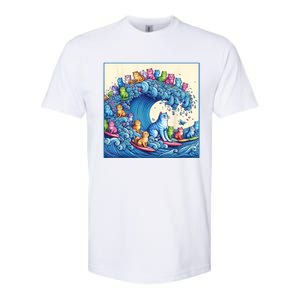 Blue Cats Wave For Kamala Funny Softstyle CVC T-Shirt