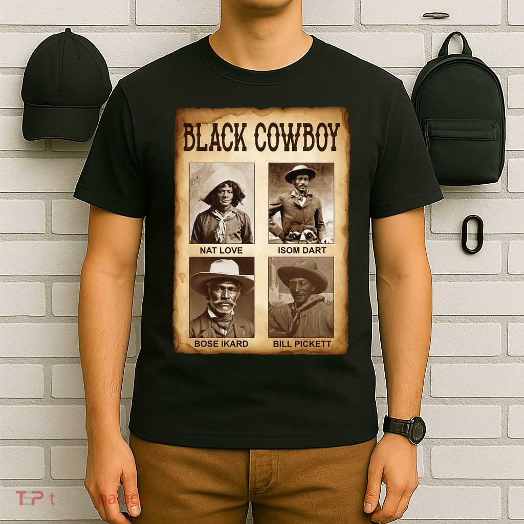 Black Cowboy Western Rodeo Melanin Black History Texas T-Shirt