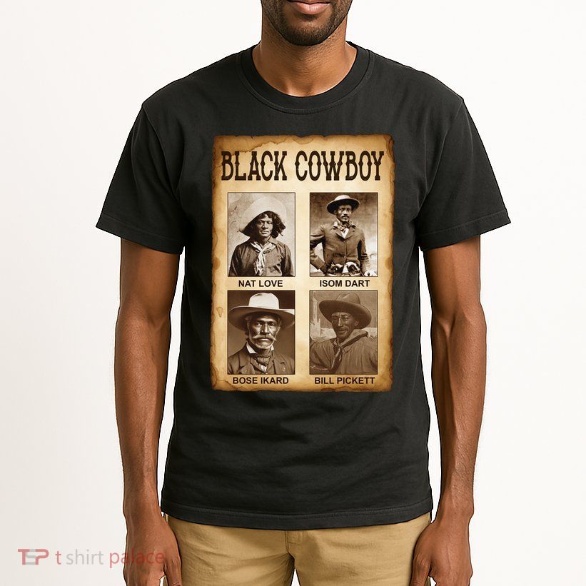 Black Cowboy Western Rodeo Melanin Black History Texas Tall T-Shirt