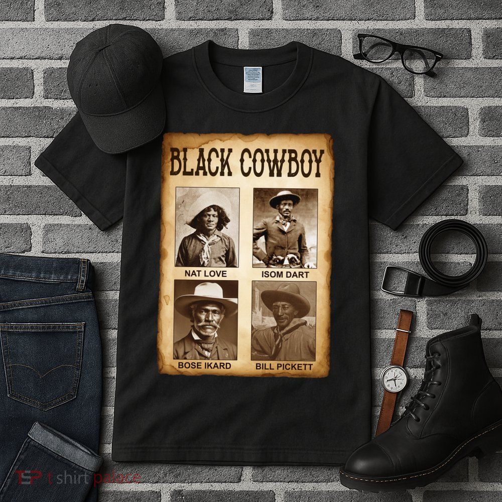 Black Cowboy Western Rodeo Melanin Black History Texas Tall T-Shirt