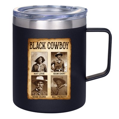 Black Cowboy Western Rodeo Melanin Black History Texas 12oz Stainless Steel Coffee Mug