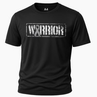 Brain Cancer Warrior Grey Military Style Ribbon Cooling Performance Crew T-Shirt