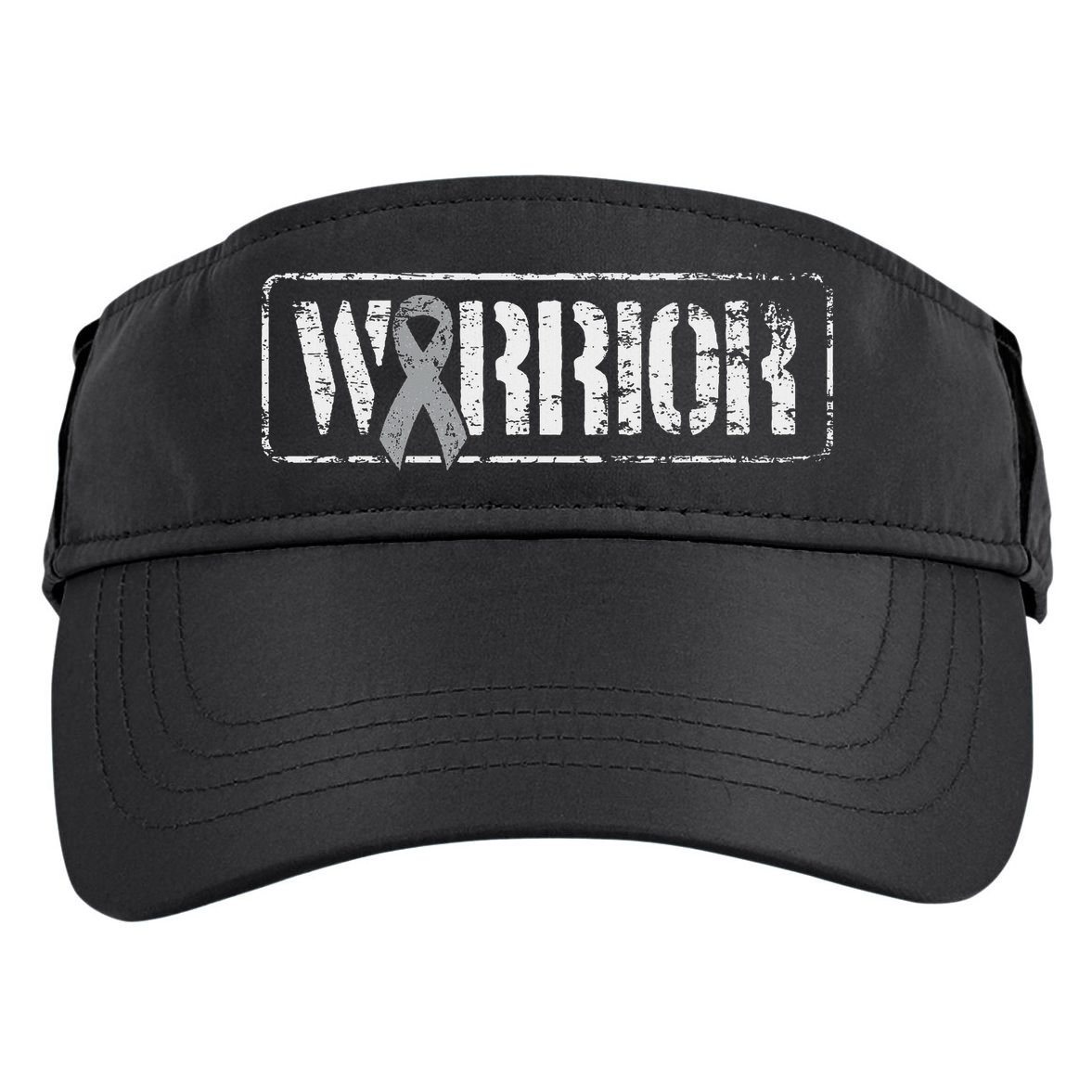 Brain Cancer Warrior Grey Military Style Ribbon Adult Drive Performance Visor