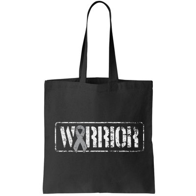 Brain Cancer Warrior Grey Military Style Ribbon Bag