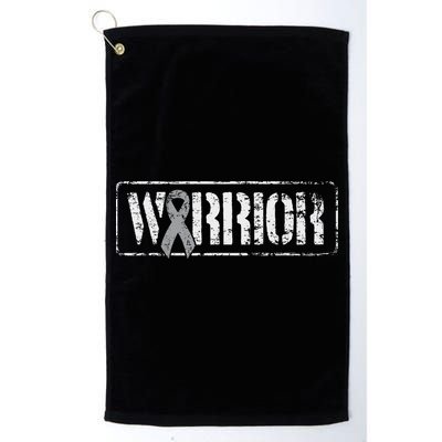 Brain Cancer Warrior Grey Military Style Ribbon Golf Towel