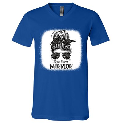 Brain Cancer Warrior Gift V-Neck T-Shirt