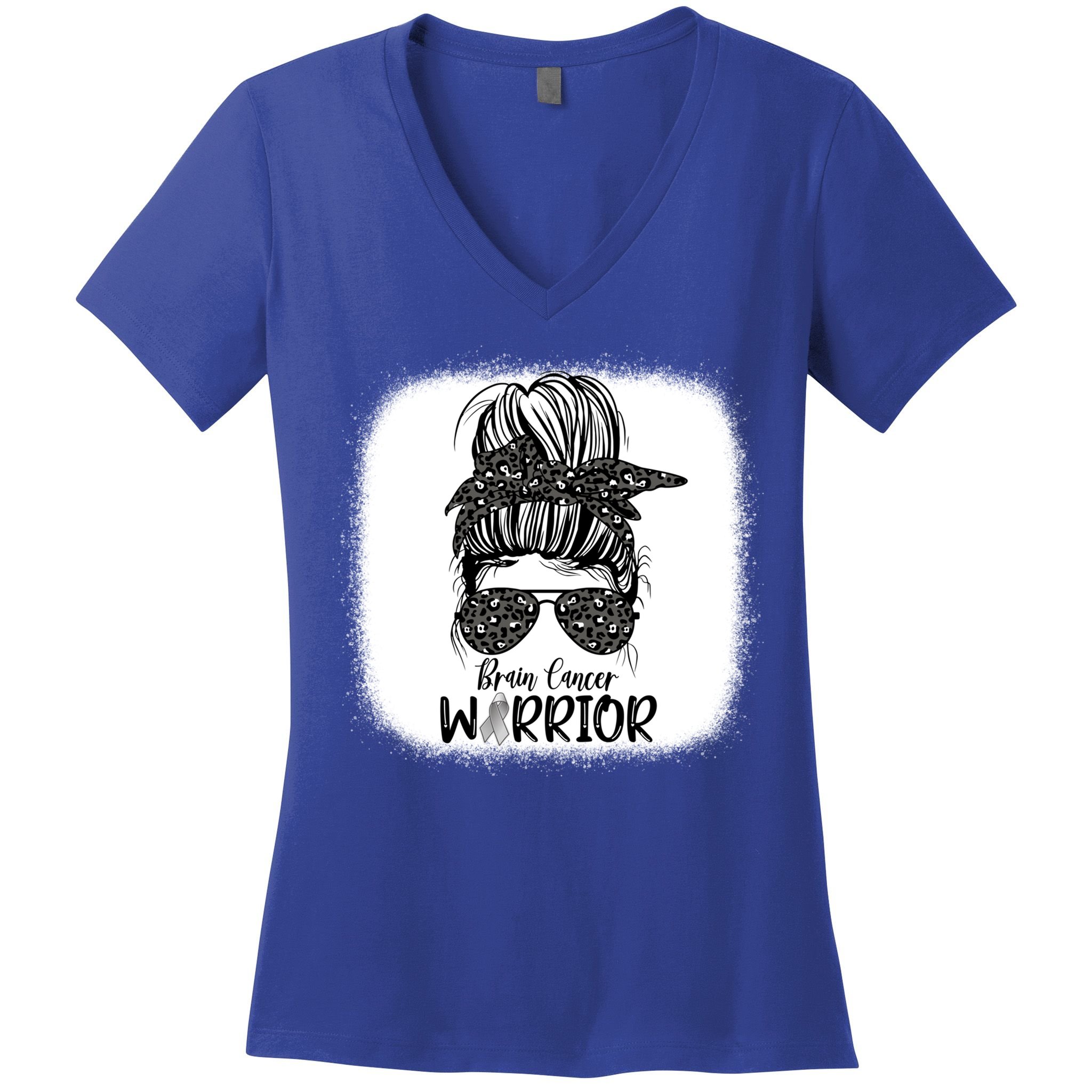 Brain Cancer Warrior Gift Women's V-Neck T-Shirt