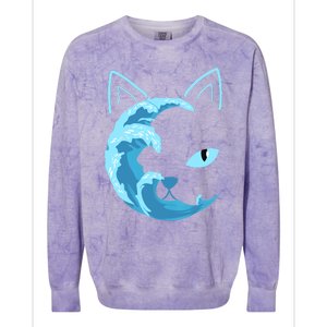 Blue Cats Wave For Kamala Funny Blue Wave Of Cat Ladies Colorblast Crewneck Sweatshirt