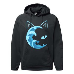 Blue Cats Wave For Kamala Funny Blue Wave Of Cat Ladies Performance Fleece Hoodie