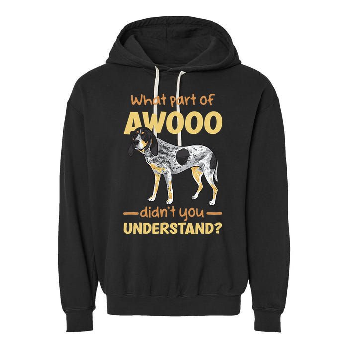 Bluetick Coonhound What Part Of Awooo DidnT You Understand Garment-Dyed Fleece Hoodie