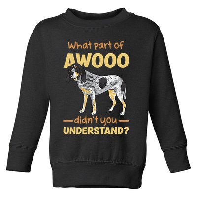 Bluetick Coonhound What Part Of Awooo DidnT You Understand Toddler Sweatshirt