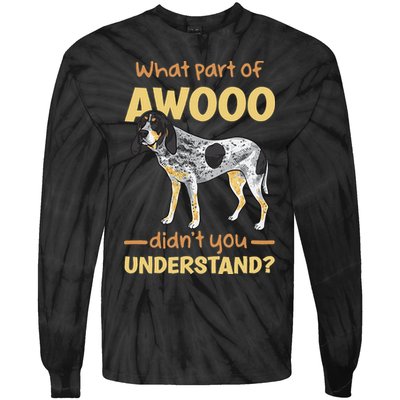 Bluetick Coonhound What Part Of Awooo DidnT You Understand Tie-Dye Long Sleeve Shirt