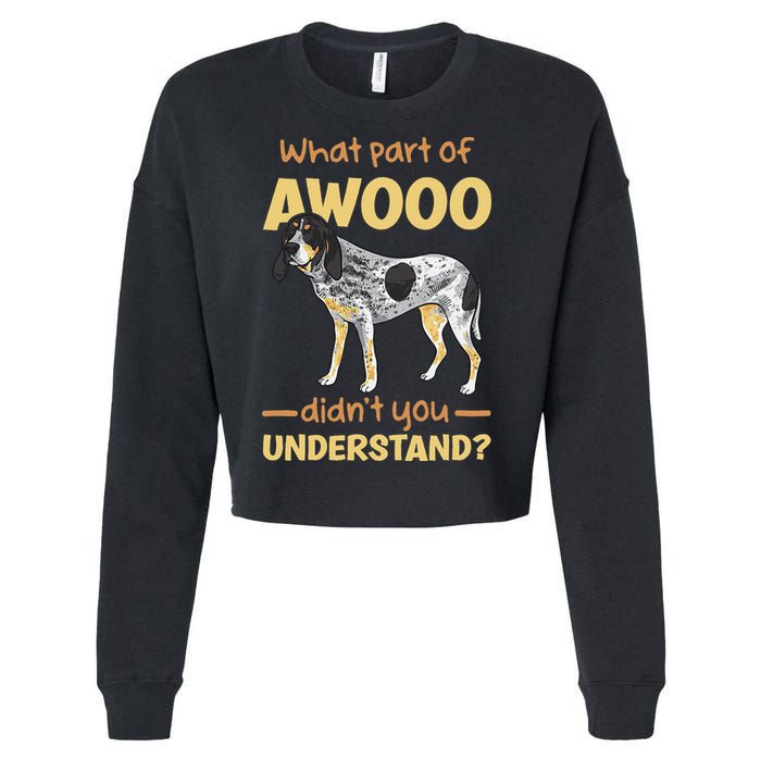 Bluetick Coonhound What Part Of Awooo DidnT You Understand Cropped Pullover Crew