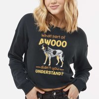 Bluetick Coonhound What Part Of Awooo DidnT You Understand Cropped Pullover Crew