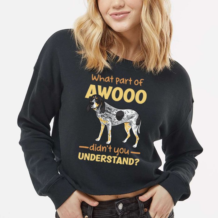 Bluetick Coonhound What Part Of Awooo DidnT You Understand Cropped Pullover Crew