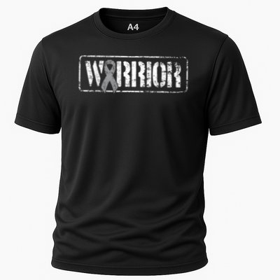 Brain Cancer Warrior Grey Military Style Ribbon Performance Shirt