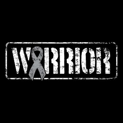 Brain Cancer Warrior Grey Military Style Ribbon T-Shirt