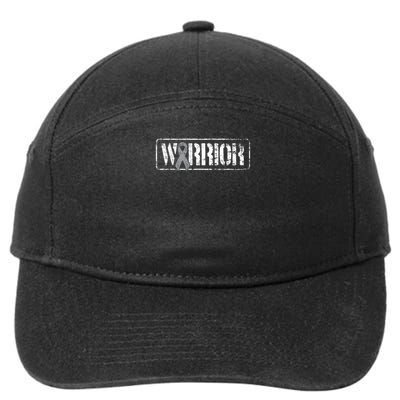Brain Cancer Warrior Grey Military Style Ribbon 7-Panel Snapback Hat