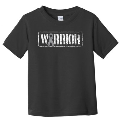 Brain Cancer Warrior Grey Military Style Ribbon Toddler T-Shirt