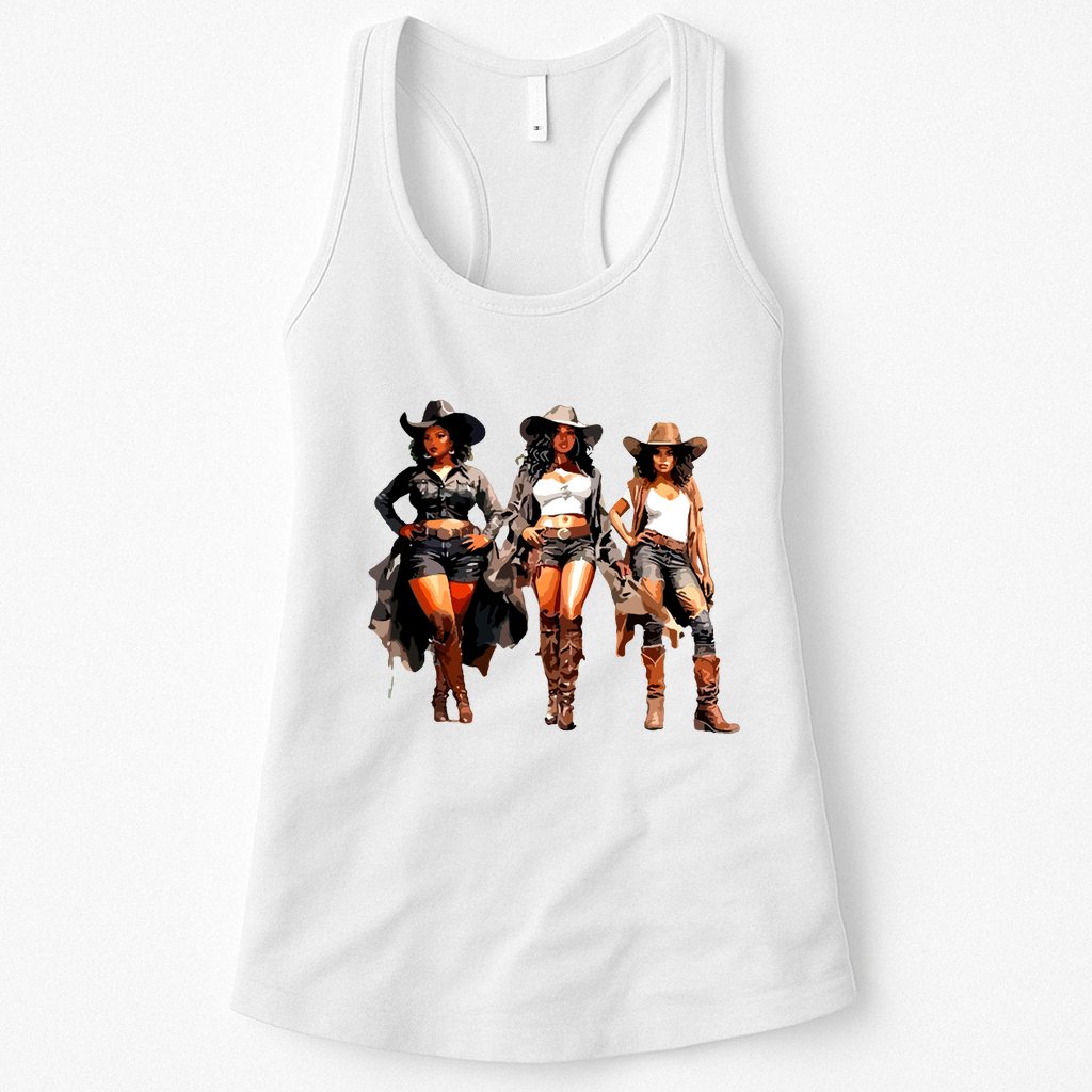 Black Cowgirl Western Rodeo Melanin Black History Texas Womens Tank Top
