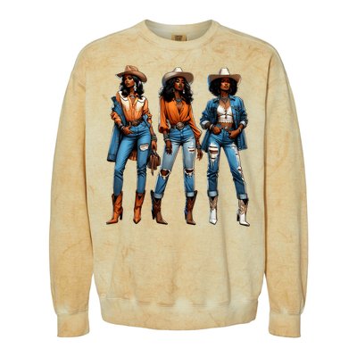 Black Cowgirl Western Rodeo Juneteenth Black History Texas Colorblast Crewneck Sweatshirt