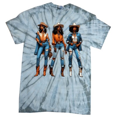 Black Cowgirl Western Rodeo Juneteenth Black History Texas Tie-Dye T-Shirt