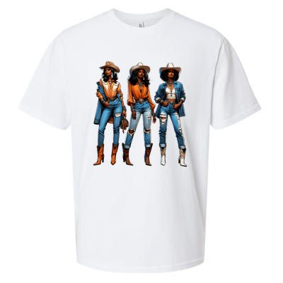 Black Cowgirl Western Rodeo Juneteenth Black History Texas Sueded Cloud Jersey T-Shirt