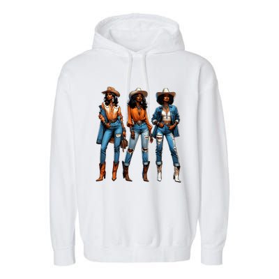 Black Cowgirl Western Rodeo Juneteenth Black History Texas Garment-Dyed Fleece Hoodie