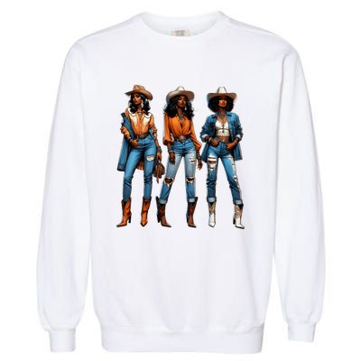 Black Cowgirl Western Rodeo Juneteenth Black History Texas Garment-Dyed Sweatshirt