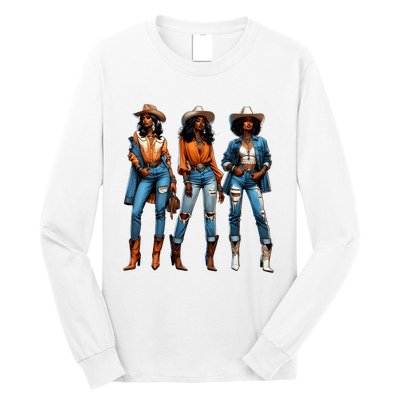 Black Cowgirl Western Rodeo Juneteenth Black History Texas Long Sleeve Shirt