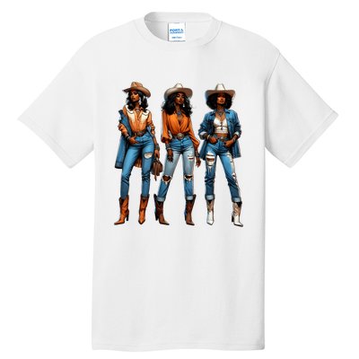 Black Cowgirl Western Rodeo Juneteenth Black History Texas Tall T-Shirt