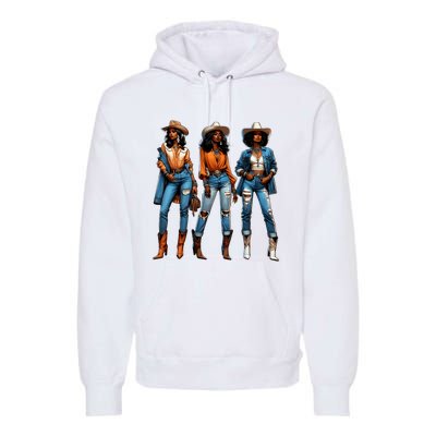 Black Cowgirl Western Rodeo Juneteenth Black History Texas Premium Hoodie