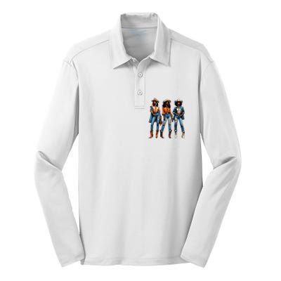 Black Cowgirl Western Rodeo Juneteenth Black History Texas Silk Touch Performance Long Sleeve Polo