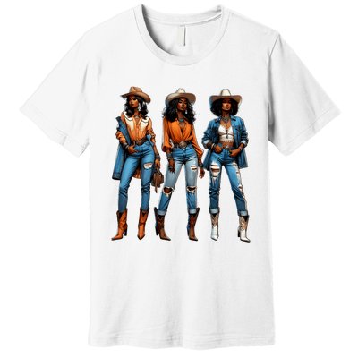 Black Cowgirl Western Rodeo Juneteenth Black History Texas Premium T-Shirt